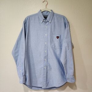 Ralph Lauren Golf Button Down Shirt Tilden 100% Cotton Crest Pocket Men's size M